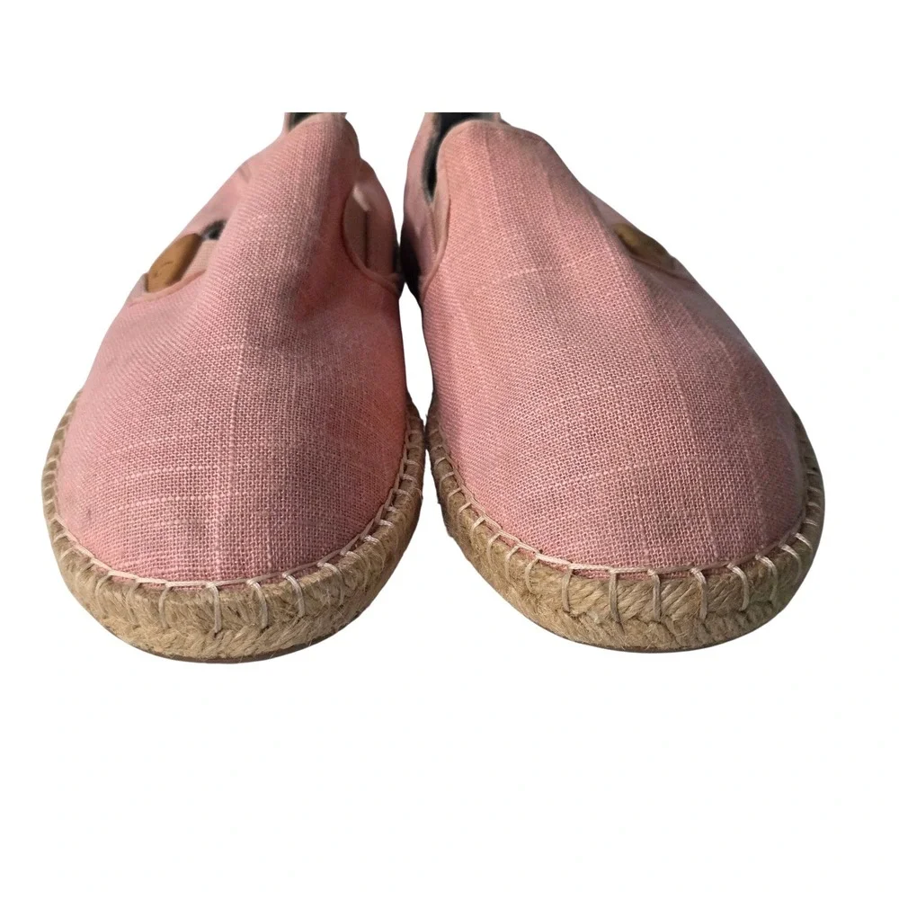 OluKai Kaula Paa Kapa Rose Pink Linen Espadrille Slip On Shoes Womens Sz 6